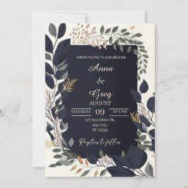 Elegante invitación a la boda floral