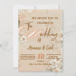 Elegante invitación a la boda floral