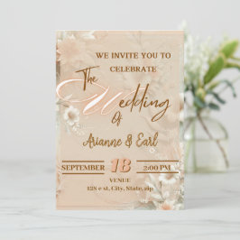 Elegante invitación a la boda floral