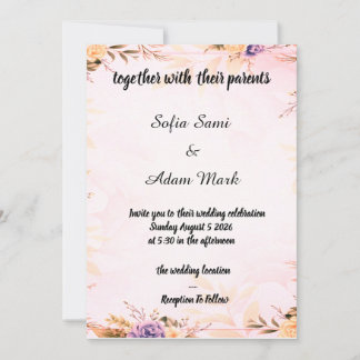 "Elegante invitación a la boda floral"