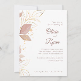 Elegante invitación a la boda floral