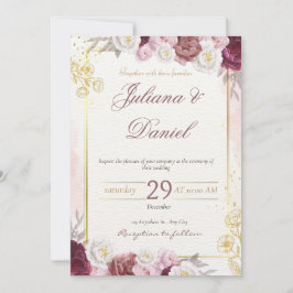 Elegante invitación a la boda floral