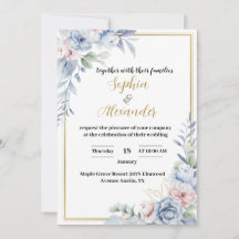 Elegante invitación a la boda floral