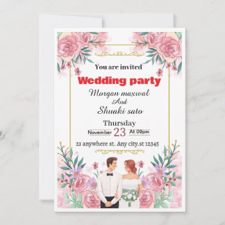 Elegante invitación a la boda floral