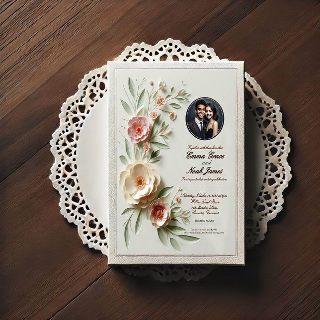 Elegante invitación a la boda floral (Subido por el creador)
