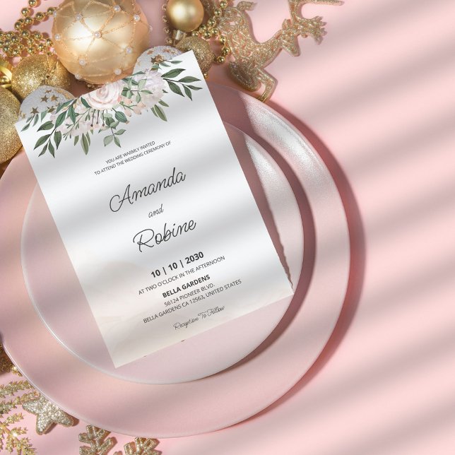 Elegante invitación a la boda floral (Subido por el creador)