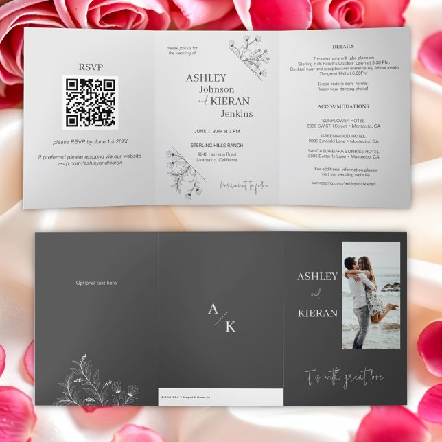 Elegante invitación a la boda floral (Subido por el creador)