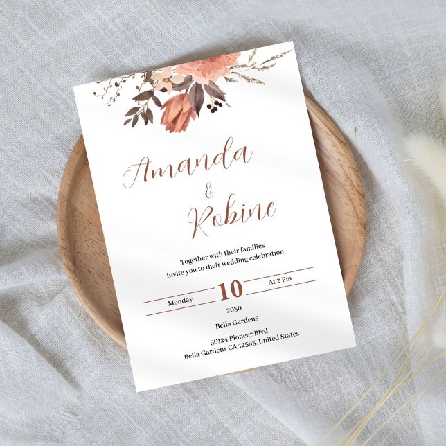 Elegante invitación a la boda floral (Subido por el creador)