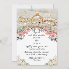 Elegante invitación a la boda floral