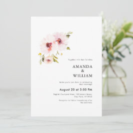 Elegante invitación a la boda floral