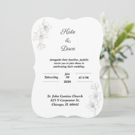 Elegante invitación a la boda floral