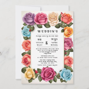 Elegante invitación a la boda floral