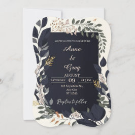 Elegante invitación a la boda floral
