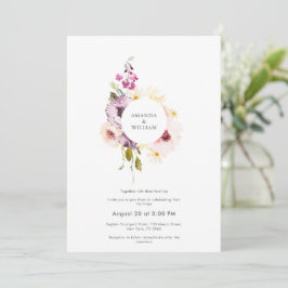 Elegante invitación a la boda floral