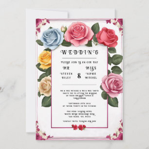 Elegante invitación a la boda floral