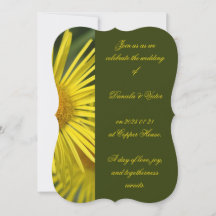Elegante invitación a la boda floral amarilla