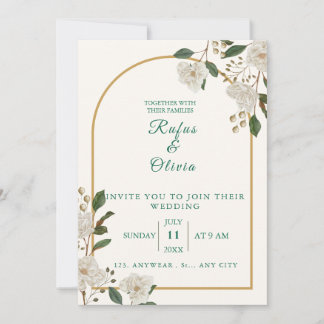 Elegante invitación a la boda floral arca | rústic