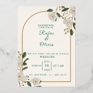 Elegante invitación a la boda floral arca | rústic