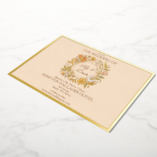 Elegante invitación a la boda floral Art Nouveau