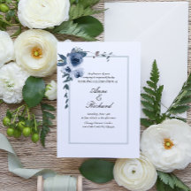 Elegante invitación a la boda floral azul turquesa