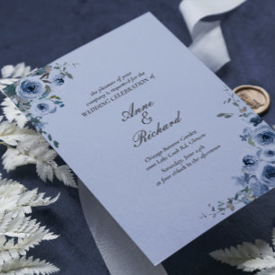 Elegante invitación a la boda floral azul turquesa
