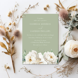 Elegante Invitación a la Boda Floral Blanca