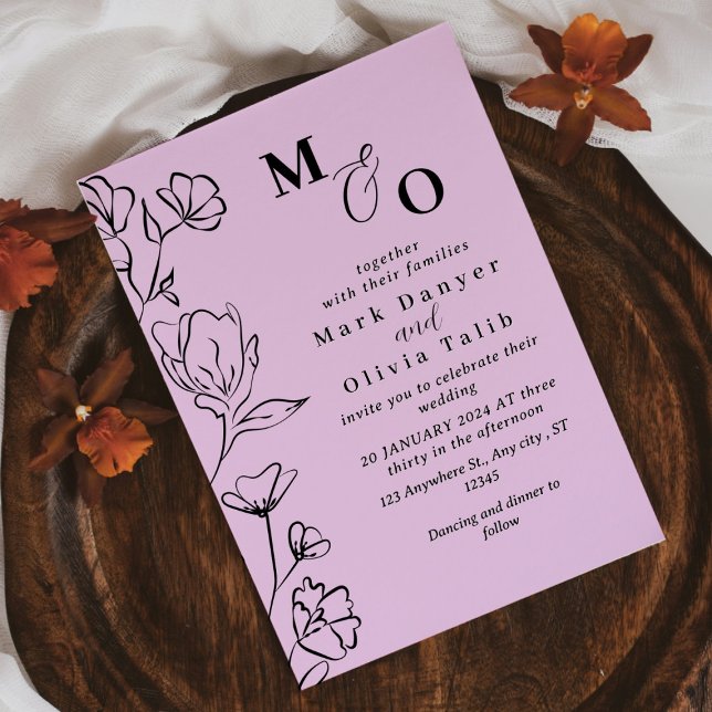 Elegante invitación a la boda floral blanca (Subido por el creador)