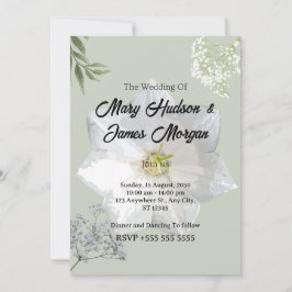 Elegante invitación a la boda floral con llamada b