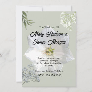 Elegante invitación a la boda floral con llamada b
