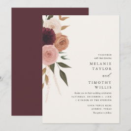 Elegante invitación a la boda floral de cirujanos 