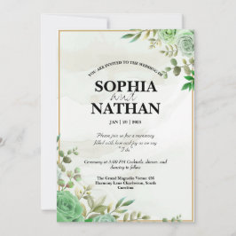 Elegante Invitación a la boda floral de color de a