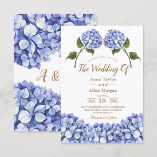 Elegante Invitación a la Boda Floral de Hydrangea