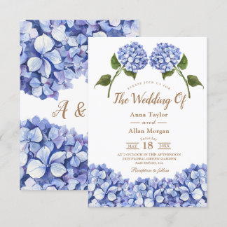 Elegante Invitación a la Boda Floral de Hydrangea 