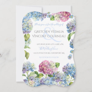 Elegante Invitación a la Boda Floral de Hydrangea