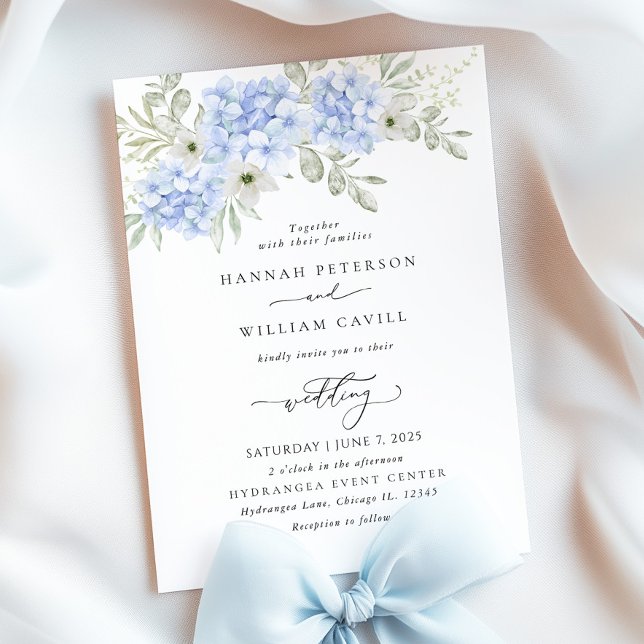 Elegante Invitación a la Boda Floral de Hydrangea (Subido por el creador)