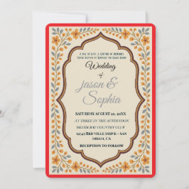 Elegante invitación a la boda floral de inspiració