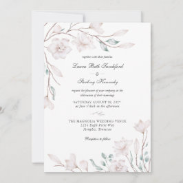 Elegante invitación a la boda floral de la Magnoli
