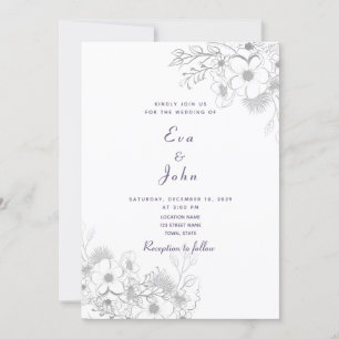 Elegante Invitación a la Boda Floral de Lavanda