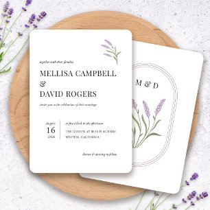Elegante Invitación a la Boda Floral de Lavanda