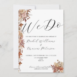 Elegante invitación a la boda floral de otoño