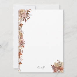 Elegante invitación a la boda floral de otoño