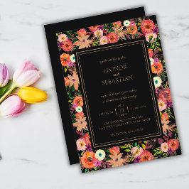 Elegante Invitación a la boda floral de otoño