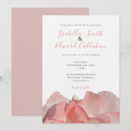 Elegante invitación a la boda floral de rosa rosa 