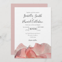 Elegante invitación a la boda floral de rosa rosa 