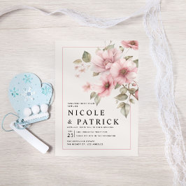 Elegante invitación a la boda floral de Rubor