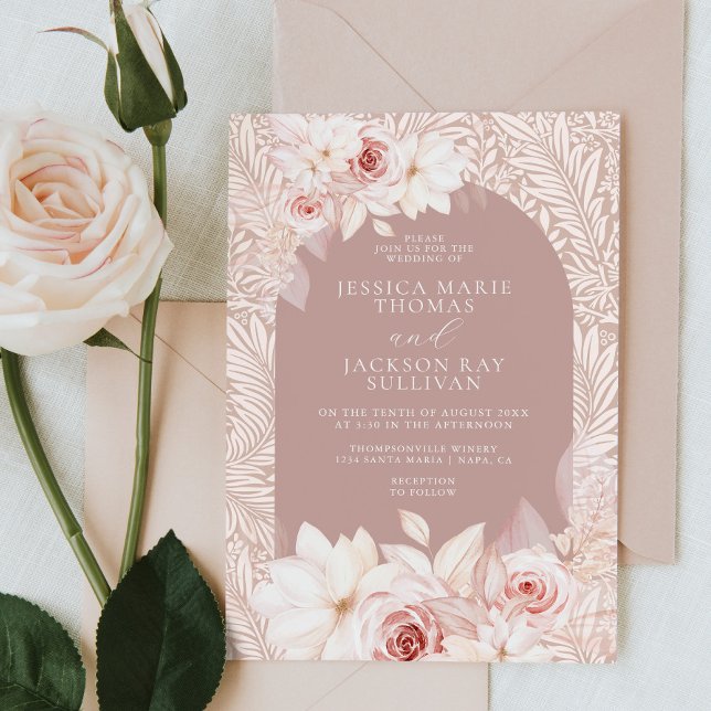 Elegante invitación a la boda floral de Rubor (Subido por el creador)
