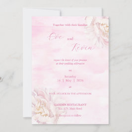 Elegante invitación a la boda floral de Rubor - Ed