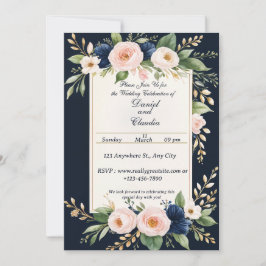 Elegante invitación a la boda floral de Rubor y la