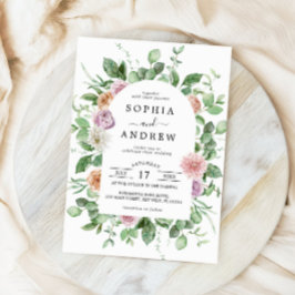 Elegante Invitación a la Boda Floral de Verdor