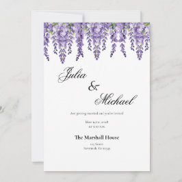 Elegante Invitación a la Boda Floral de Wisteria